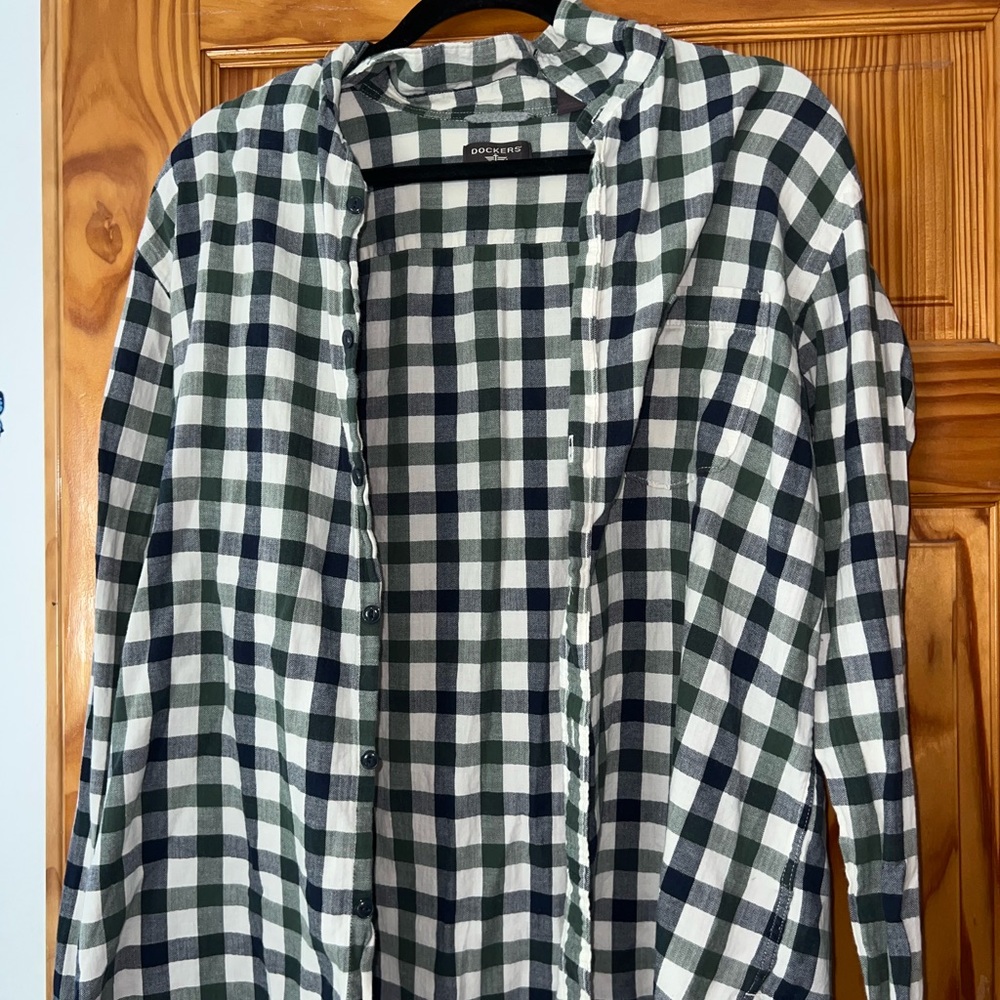 Green and Blue Checkered Shirt